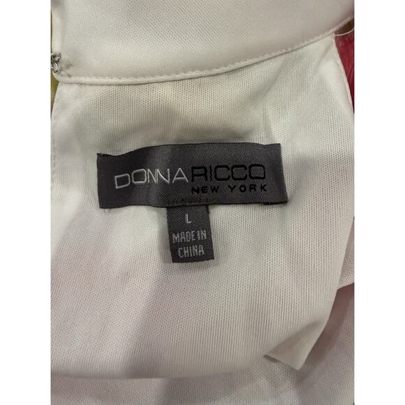 Donna Ricco Mock Neck Belted Sleeveless Floral Chiffon Maxi Dress Size Large - Picture 7 of 11